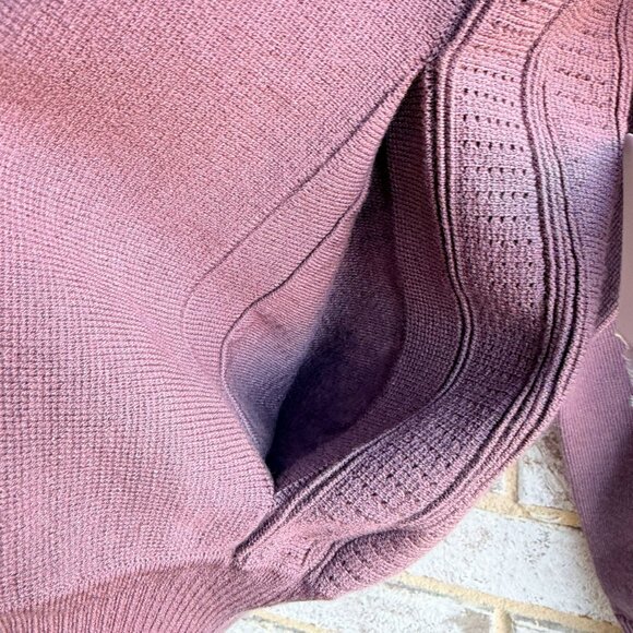 Athleta Long Sleeve Zip Up Round Neck Cardigan Sweater Mauve Pink Women's Size M - Picture 8 of 9
